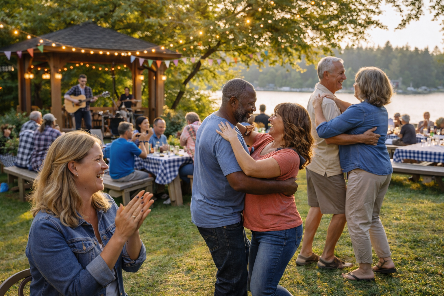 Large community gathering indoors